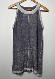 Blue Linen Blend Sleeveless Tunic Size Medium