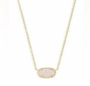 Elisa Gold Pendant Necklace in Iridescent Drusy