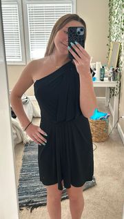 off the shoulder black dress