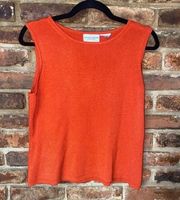 Jaclyn Smith Classic Rust Orange Stretch Knit Tank Top Women's Size Medium