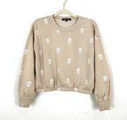 Skull Cropped Sweatshirt