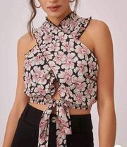 Anthropologie Let Me Be NWT Twisted Halter Cropped Top Women's Size XL