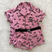 Juicy Couture Pink Logo Shorts Pajama Set