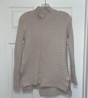 CAbi D-Ring Ribbed Cream Pullover Sweater