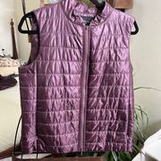 Lafayette 148 Vest Silk Back Purple Zippered Size Medium