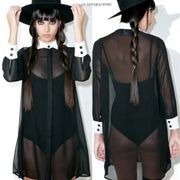 KILLSTAR Wednesday chiffon shirt dress