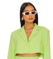 WeWoreWhat lime green wide leg pant suit and jacket size 4