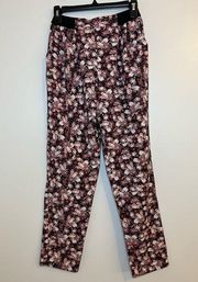 Pink Floral Print Pull On Pants Size Small