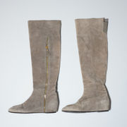 Stuart Weitzman Genuine Suede Leather Hidden Wedge Heel Knee High Boots Shoes 8