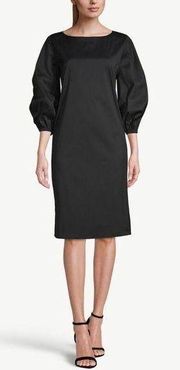 Chico’s Women's Black 3/4-Sleeve Poplin Shirt Dress Size 0 (US 4)