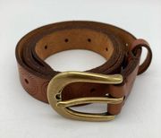 Fossil Circular Sunburst Debossed Tooled Leather Belt with Brass Buckle - Medium