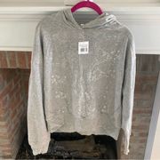 NWT Socialite Grey Shimmer Silver Small Sweatshirt