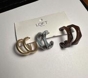NWT Set Of 3 Pierced Hoop Earrings - $39.99 MSRP Loft Outlet