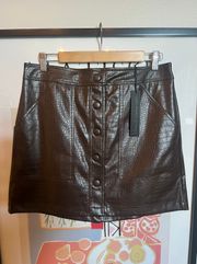 BROWN CROCODILE MINI SKIRT