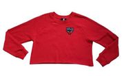 Chicago Bulls Crop Sweatshirt Womens Large Embroidered Pullover NBA Basketball