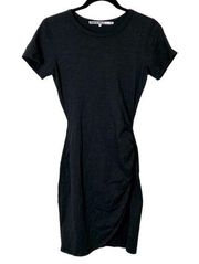 Pam & Gela black T Shirt Dress with side slit, Women’s P (0)