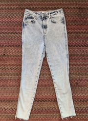 WE THE FREE FREE PEOPLE LIGHT ACID WASH HIGH RISE SKINNY JEANS