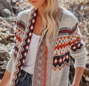 FATE Aztec Boho Hooded Cardigan Sweater Size Large NEW Stitch Fix