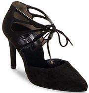 Paul green Justeen Suede Ghillie D’Orsay Mary Jane Tie Vamp Pumps Heels Black