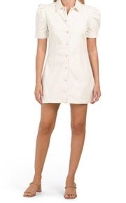 Off White Denim Button Down Mini Dress