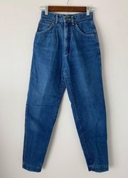 Vintage  Denim Classic Blue High Waisted Tapered Leg Jean