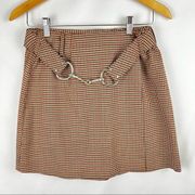 *Vintage* Metropolitan New York Houndstooth A-line Mini Skirt Removable Belt