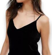 Privy Black velvet cropped camisole top womens medium in Excellent condition