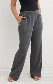 Aerie dark gray straight leg waffle knit sweatpants