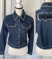 Harley Davidson vintage y2k patchwork denim jacket size XS