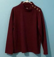 NWOT, St. John’s Bay burgundy ribbed pullover size XXL