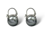 Gray Pearl Dangle Drop Earrings for Women