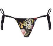 💕AGUA BENDITA💕 Aldana Moss Bikini Bottom ~ Black Floral Print Medium NWT