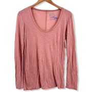 Blue Life Scoop Neck Long Sleeve Nude Color S New