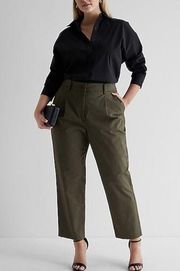 NWT Express Olive Green Ankle High Rise Pants Size 12 10 Casual