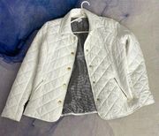 Beautiful never worn crown and ivy white puffer jacket with gingham lining