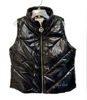 Michael Michael Kors- Black and gold puffer vest size medium