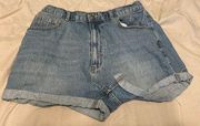 Design Hourglass Demin High Rise Slouchy Mom Shorts Midwash
