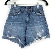 Sincerely Jules Women's Distressed Denim Cut-Off Jean Shorts Blue Size 0/24