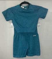AYBL Work Out Set Speckled Blue Size Small