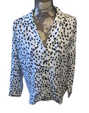 Black & White Spotted Blouse size large