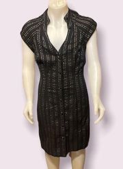 𝅺GUESS Mini Black Button Up Short Sleeve Dress Small