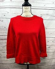 Lands'End  Canvas small red pullover sweater with buttons in back (1799)