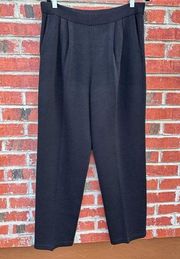 St John Basics Black Santana Knit Pleated Pants USA 8