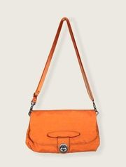 BAGGALINI Orange Nylon Y2k  Fold Over Crossbody Purse