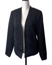 Simply Styled By Sears Women's Collarless Blazer Jacket Open Front Black Size 6