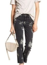 Paige Paige Hoxton Floral Print Straight Leg Jeans Size 24 New with Tags