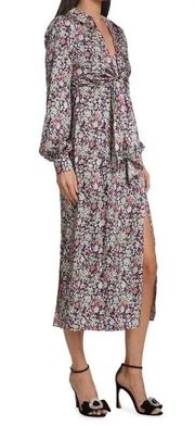 NWT Cinq a Sept Quin Floral Tie Midi Dress 