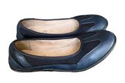 Mountain Sole blue faux leather and fabric comfort flats women’s size 8.5