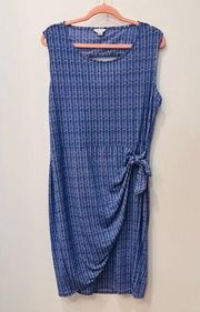 Nautica blue white wrap style tie dress size XL