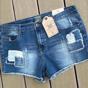 True Craft Super Soft Stretch Jean Cutoff Shorts Tru Craft Distressed Denim Womens 15